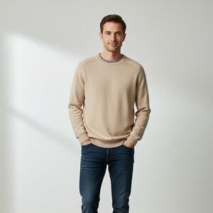 Men’s Raffi 100% Cashmere Crew Neck Pullover Sweater